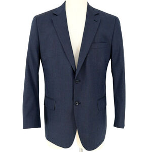 Jos A Bank Sport Coat Mens 44R Navy Blue Jacket Wool Stays Cool Partial Lining